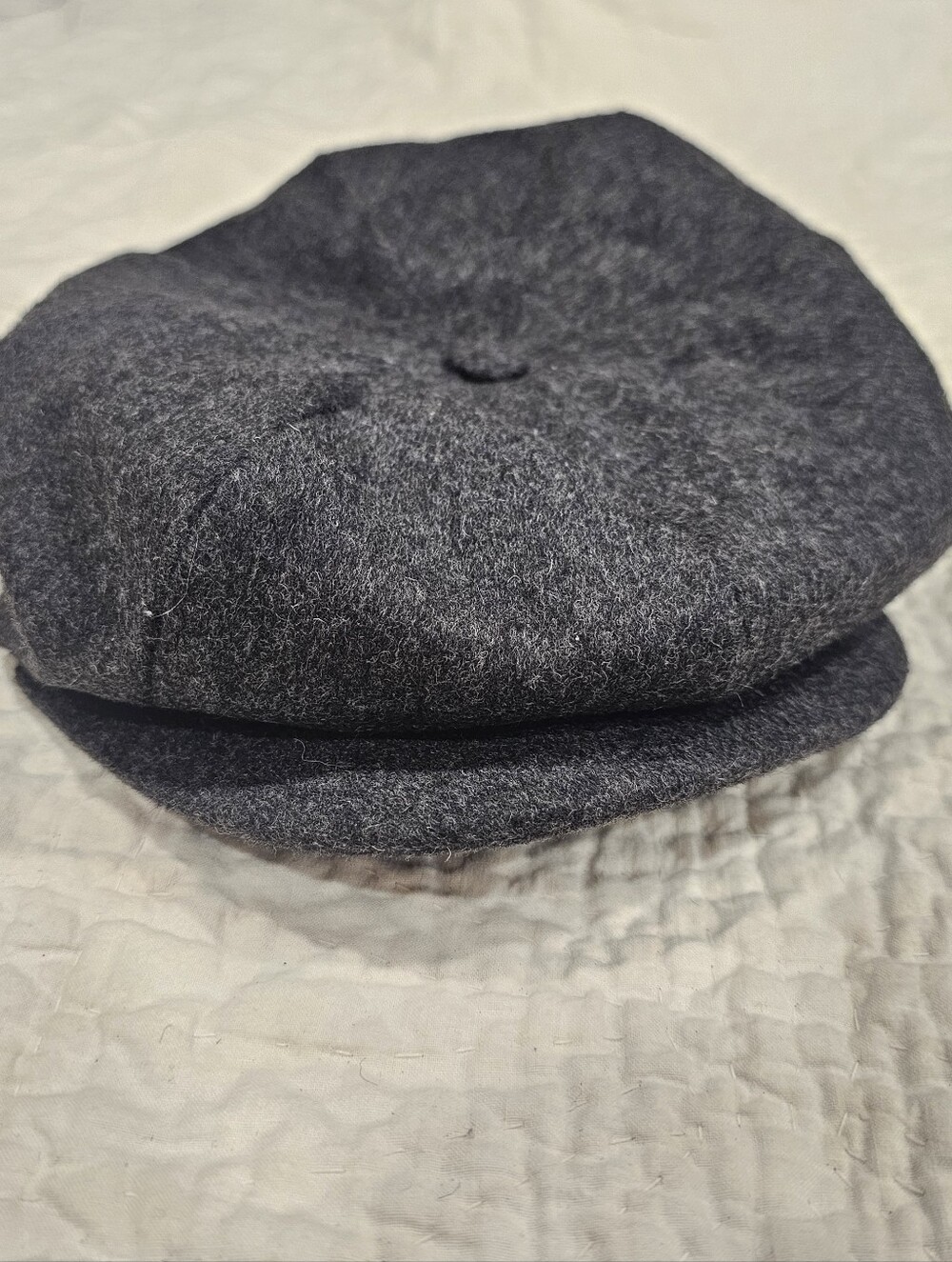 Vtg TIROLER LODEN flatcap Gray Wool Hat Cap Lined XL